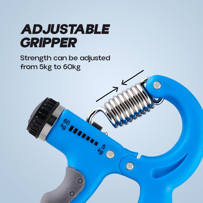 KONEX Adjustable Hand Gripper Strengthener for Men & Women | Hand Exercise Equipment for Home and Gym Workouts (With Counter, Blue) - Image 2